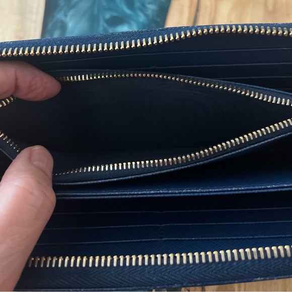Prada Midnight Blue Saffiano Leather Zip around Wallet - Picture 13 of 15
